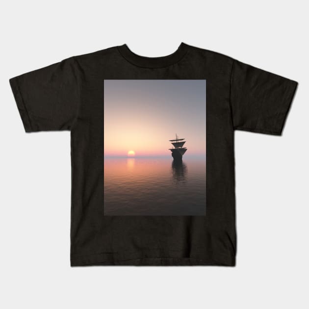 Sunset Sailors 2 Kids T-Shirt by Ryan Rad